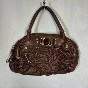 Juicy Couture | 100% Goat Leather Brown Shoulder Bag Purse Handbag Women’s